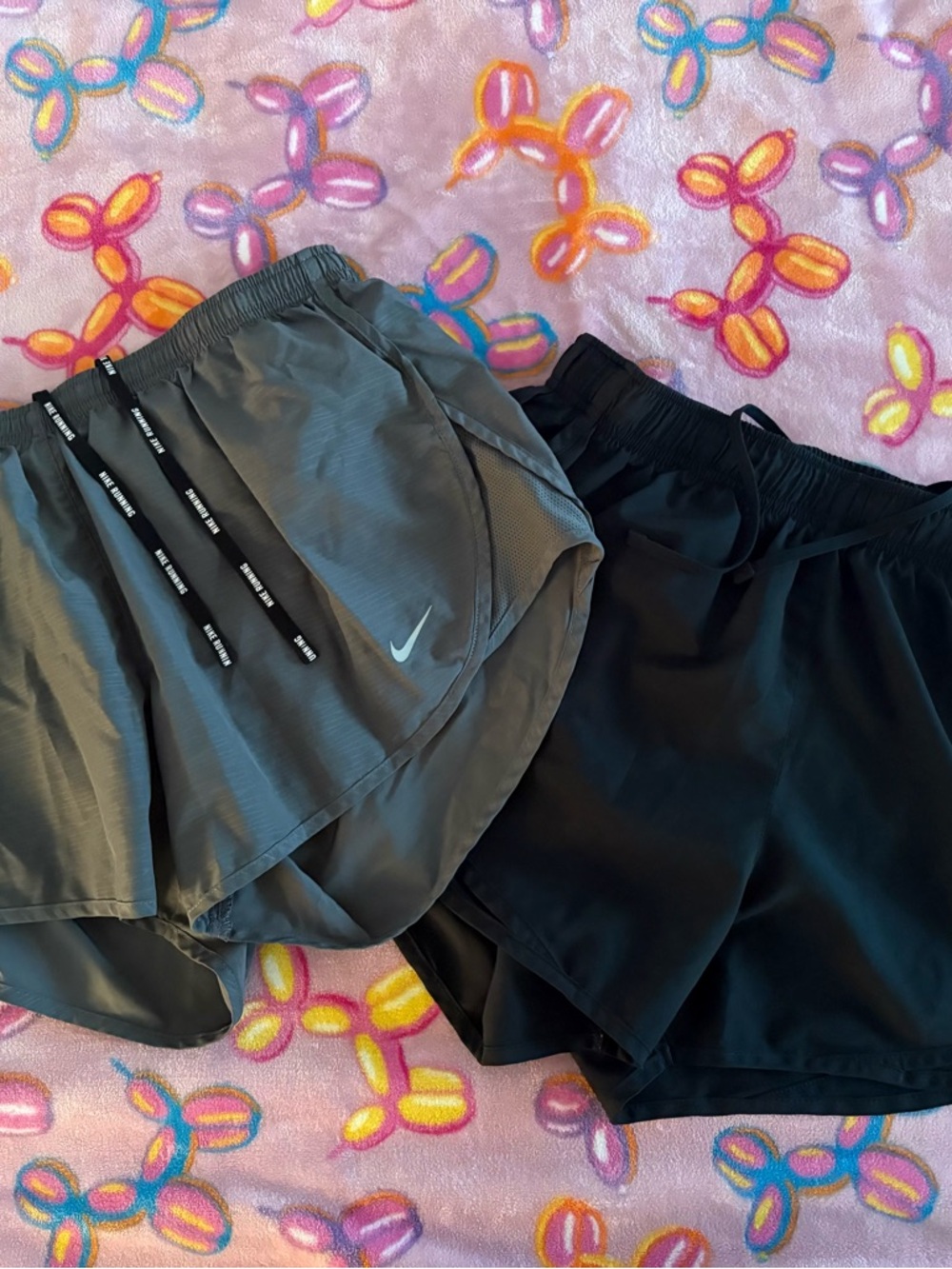 Nike Women’s Gray and Black Layered Athletic Shorts